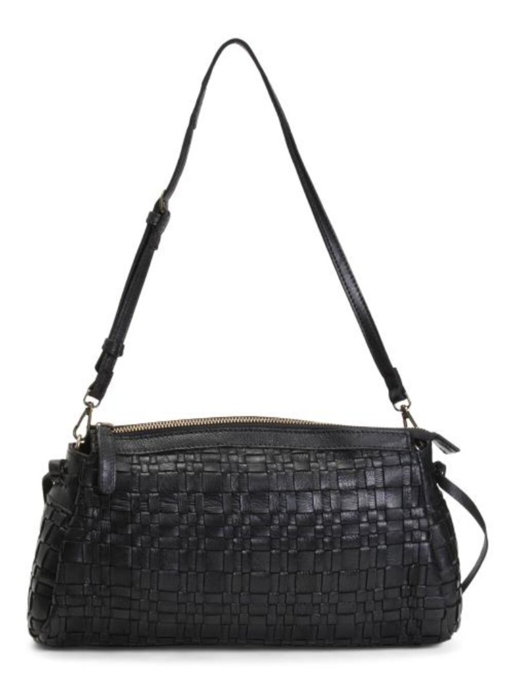 VILENCA Leather Woven East West Clutch